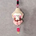 Cute Yungang Grottoes plush Buddha pendant soft toy bag charm with lotus base for gift - Maillard Little Buddha [Lanyard + Peace and Joy]