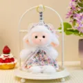 Cute plush sheep doll pendant with a lovely floral dress and lace hat, soft toy for kids. - Small Daisy Little Lamb 12