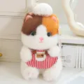 Adorable pendentif peluche chat chef avec tablier rayé et chapeau blanc, poupée en peluche douce. - Chat calico