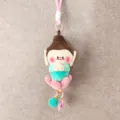 Yungang Grottoes Buddha plush toy pendant, cute cartoon cultural creative doll charm for bags. - Little Green Buddha [Lanyard]