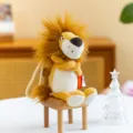Cute angry lion plush toy keychain, soft stuffed cartoon animal bag pendant for kids gifts. - Lion