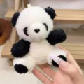 Morbido ciondolo peluche panda, simpatico portachiavi animale di peluche nero e bianco. - Ciondolo Panda Nudo / nudo