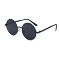 Lunettes de soleil rondes en métal pour enfants avec verres polarisés noirs anti-UV. - Noir