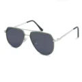 Gafas de sol polarizadas de metal para ninos estilo aviador proteccion UV ninos y ninas - Plata Verde