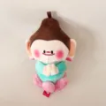 Cute Buddhist plush toy pendant, soft cartoon doll hanging ornament for keys bags - Little Green Buddha [Nude]