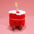 Red birthday cake plush toy variant, cute dessert doll pendant for creative gifts and decor. - Bayberry Cake / 12cm