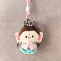 Plush doll pendant featuring a cute cultural cartoon character design with a pink hanging strap. - Cute Companion [Nude]