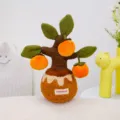 Cute persimmon plush potted toy, creative stuffed plant doll for home desktop decoration gift. - Persimmon Ruyi Potted