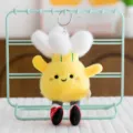 Cute badminton plush keychain, soft fluffy toy bag charm and cute key ring for daily use and gifts. - Bright Yellow Badminton