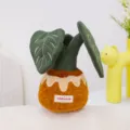 Cute plush potted plant toy with creative design soft fabric green monstera leaves for home decor. - Monstera Potted Plant