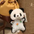 Cute panda plush toy pendant fluffy doll bag charm lovely animal keychain accessory. - Panda