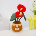 Cute plush anthurium potted plant toy soft stuffed flower decorative doll for home decor - Anthurium Potted Plant