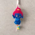 Blue plush Buddha pendant toy with red hair and cute facial expression for backpack hanging - Acala Buddha [Lanyard + Joy]