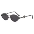 Lunettes de Soleil Polarisées Homme Cadre Métal Protection UV Décor Serpent Conduite - Monture Gris Fusil Verres Gris Noir
