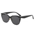 Lunettes de soleil œil-de-chat noires élégantes pour femmes et hommes avec protection UV. - Grand / Monture Noire Verres Noir Gris