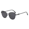 Lunettes de soleil polarisées élégantes pour hommes femmes protection UV400 chic - Monture Noire Verres Noir Gris
