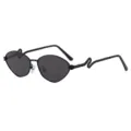 Lunettes de soleil polarisées en métal pour hommes avec serpent et protection UV. - Monture Noire Verres Noir Gris