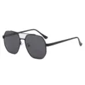 Lunettes de soleil homme noires polygonale polarisées, protection UV idéale conduite et plein air. - Monture Noire Verres Noir Gris