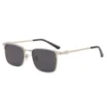 Lunettes de soleil polarisées carrées en métal pour hommes, protection UV conduite. - Monture Argentée Verre Gris