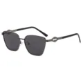 Hommes Cadre Métal Lunettes De Soleil Polarisées Carrées Verres Gris Foncé Style - Monture Gris Fusil Verres Gris Noir