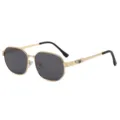 Herren Metall Polygon Sonnenbrille Polarisiert UV400 Schutz Goldener Rahmen Sonnenbrille - Goldener Rahmen Schwarzgraue Gläser