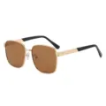Gafas de sol polarizadas cuadradas retro para hombre con montura de metal y lentes. - Montura Dorada Lente Marrón