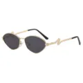 Luxus Herren polarisierte Sonnenbrille mit Schlangen-Design Metallgestell UV-Schutz - Goldener Rahmen Schwarzgraue Gläser