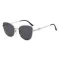 Lunettes de soleil élégantes pour femmes avec monture métallique et verres noirs. - Monture Argentée Verre Gris