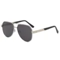 Lunettes de soleil polarisees homme cadre en metal grand UV protection pour conduite - Monture Argentée Verre Gris