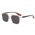 Stylish polarized sunglasses with metal frame and UV protection for driving and outdoor fishing. - Gold Frame Grey Lens