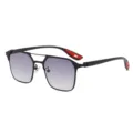Polarized sunglasses for men and women, stylish metal frame with gradient gray lenses. - Black Frame Double Gray Lens (Non-Polarized Color Changing)