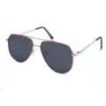 Gafas de sol polarizadas de metal para niños con doble puente y protección UV para todos. - Plata Rojo