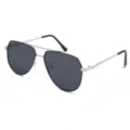 Gafas de sol polarizadas de metal para niños protección UV estilo aviador detalle - Plata Negro