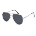 Gafas de sol polarizadas de metal para niños con protección UV y elegante montura poligonal. - Rosa Plata