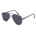 Gafas de sol polarizadas metalicas para ninos con estilo aviador para ninos y ninas - Blanco Negro