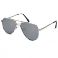Gafas de sol polarizadas para niños de metal con diseño aviador y cristales de color gris. - Espejo de Plata