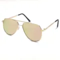 Vista detallada de gafas de sol polarizadas de metal para niños con lentes. - Espejo Rosa