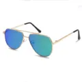 Gafas de sol polarizadas de metal para niños con lentes reflectantes coloridas y protección. - Película Verde