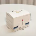 Scatola portaoggetti in legno stile mediterraneo mini contenitore da scrivania con barca a vela - Stile Veliero / Bianco