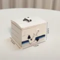 Scatola portaoggetti in legno mediterraneo, organizer per gioielli da scrivania bianco ancora. - Stile ancora / Bianco