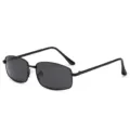 Lunettes de soleil polarisées carrées pour hommes avec monture élégante en métal noir. - Monture Noire Verres Noir Gris