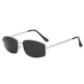 Lunettes de soleil polarisées pour homme avec monture en métal et protection UV - Monture Argentée Verre Gris