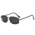 Lunettes de soleil polarisees homme protection UV monture carree metallique pour peche - Monture Gunmetal Verre Gris
