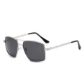 Lunettes de soleil polarisées en métal pour hommes, pêche, design élégant à double pont. - Monture Argentée Verre Gris