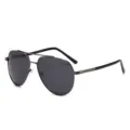 Lunettes de soleil aviateur polarisantes classiques à double pont en métal noir et élégant. - Monture Gunmetal Verres Gris Noir