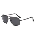 Lunettes de soleil homme en métal avec double pont et verres polarisés élégants. - Monture Gunmetal Verre Gris