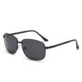 Lunettes de soleil polarisées en métal noir pour hommes, protection UV pour la pêche. - Monture Noire Verres Noir Gris