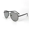 Lunettes de Soleil Aviateur Polarisees Homme Femme Cadre Metal Noir Classique Chic - Monture Noire Photochromique