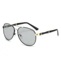 Men photochromic sunglasses metal polarized aviator glasses black summer sun eyewear - Gold Frame / Photochromic Lenses