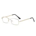 Lunettes de lecture monture metal dore pour homme et femme style classique rectangle - 1.00 Dioptrie / Or champagne
